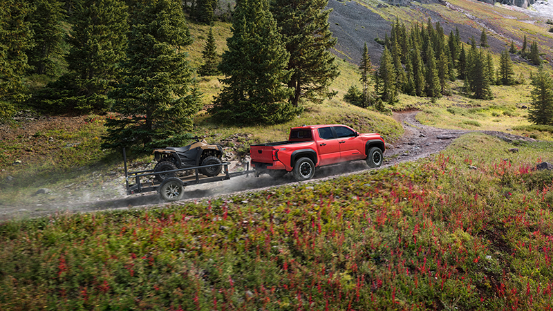 2026 Toyota Tacoma towing a heavy trailer in CT